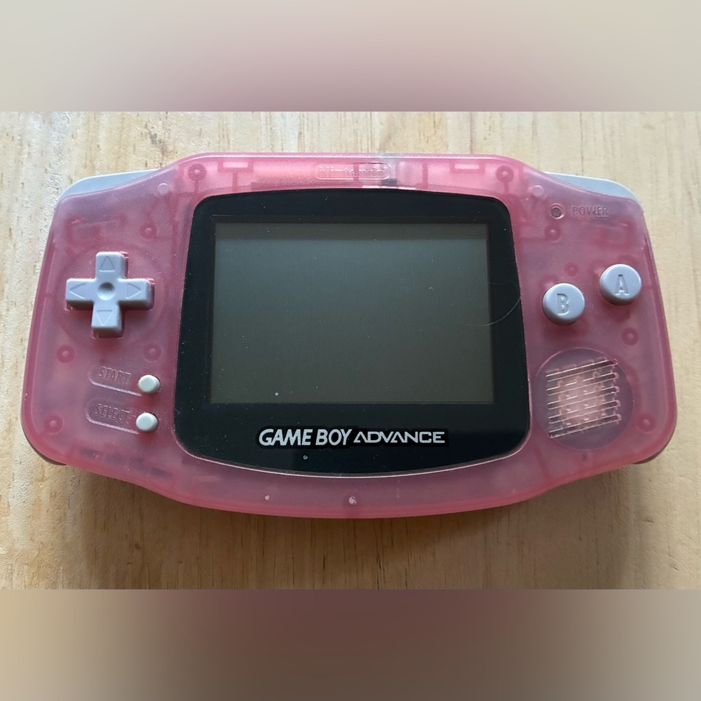 Nintendo Game Boy Advance GBA AGB-001 Clear Pink Console Tested Works